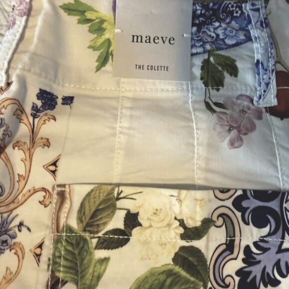 Maeve Colette Cropped Wide-Leg Trousers | White Floral Size 29 NWT Anthropologie - Picture 10 of 10